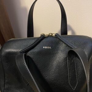 Fossil Black Leather Satchel